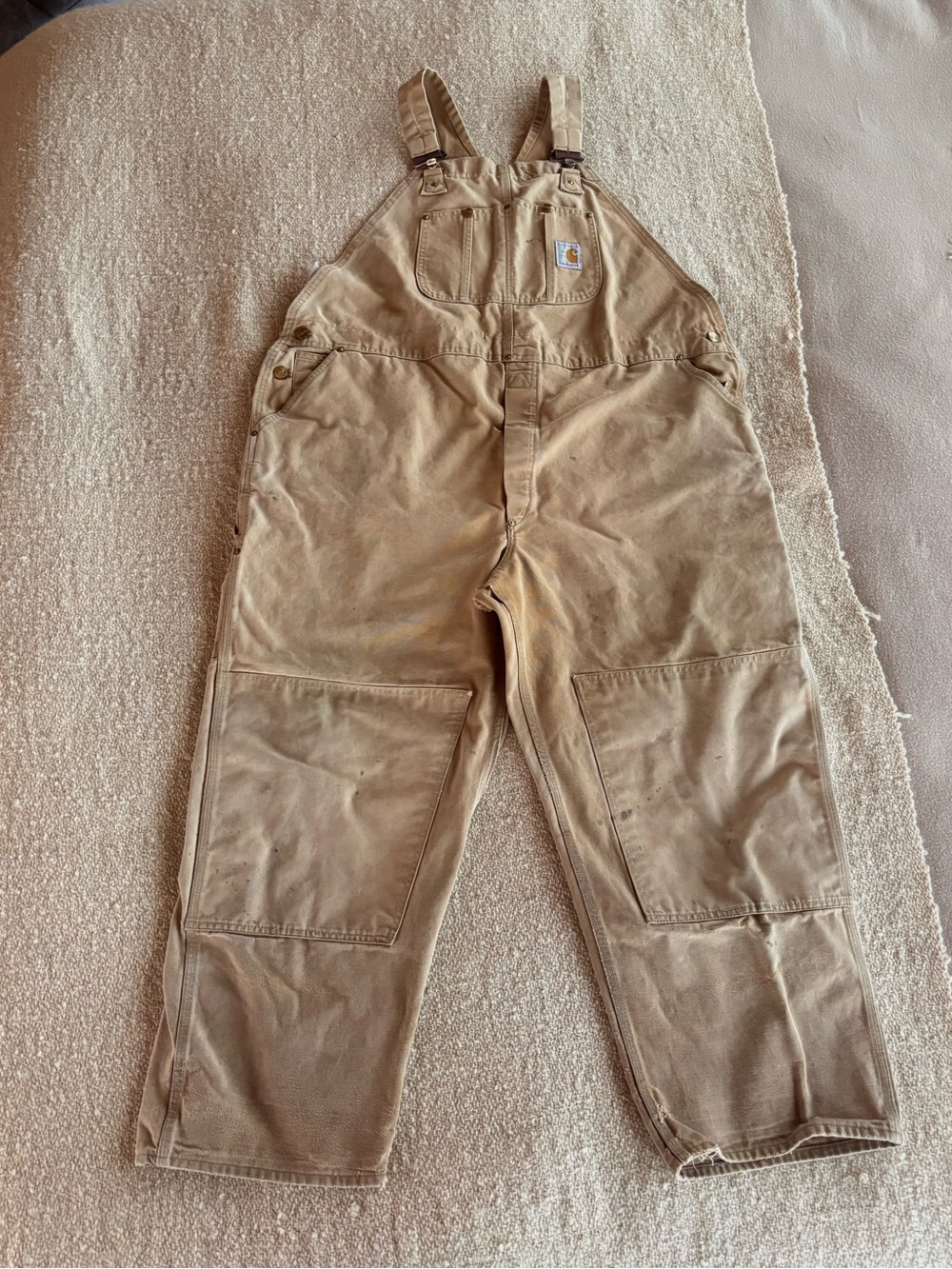 Vintage Distressed Carhartt Double Front Bibs